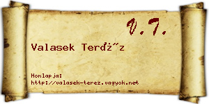 Valasek Teréz névjegykártya